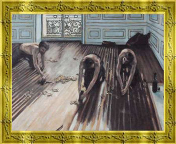 カイユボット-鉋をかける人々