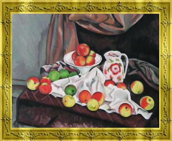 果物皿、水差し、果物-ポール・セザンヌ