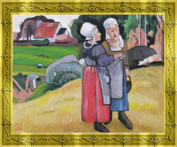 ブルターニュの農婦たち-ポール・ゴーギャン