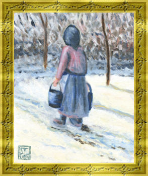 ピサロ-エラニー=シュル=エプト、雪に映える朝日