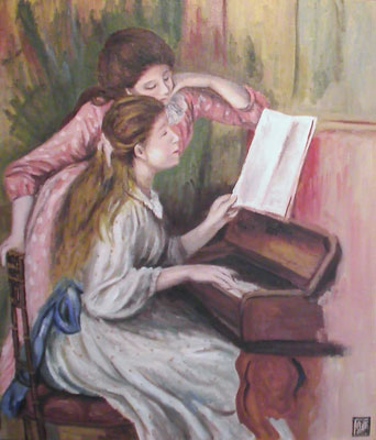 模写：＜ピアノを弾く少女たち＞ルノアール