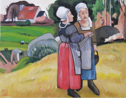 ブルターニュの農婦たち-ポール・ゴーギャン
